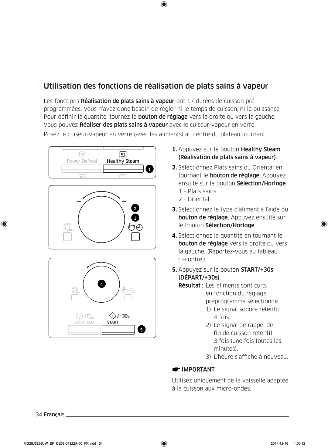 Samsung MG28J5255UW/EF manual Utilisation du four 