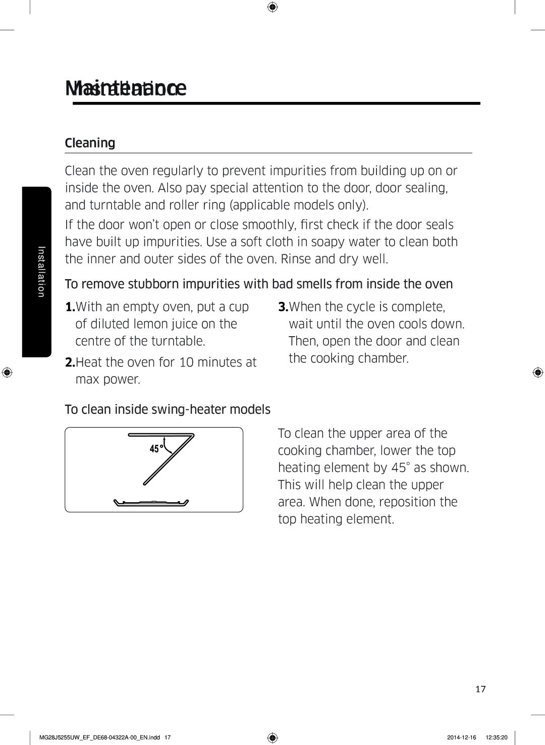 Samsung MG28J5255UW/EF manual Maintenance 