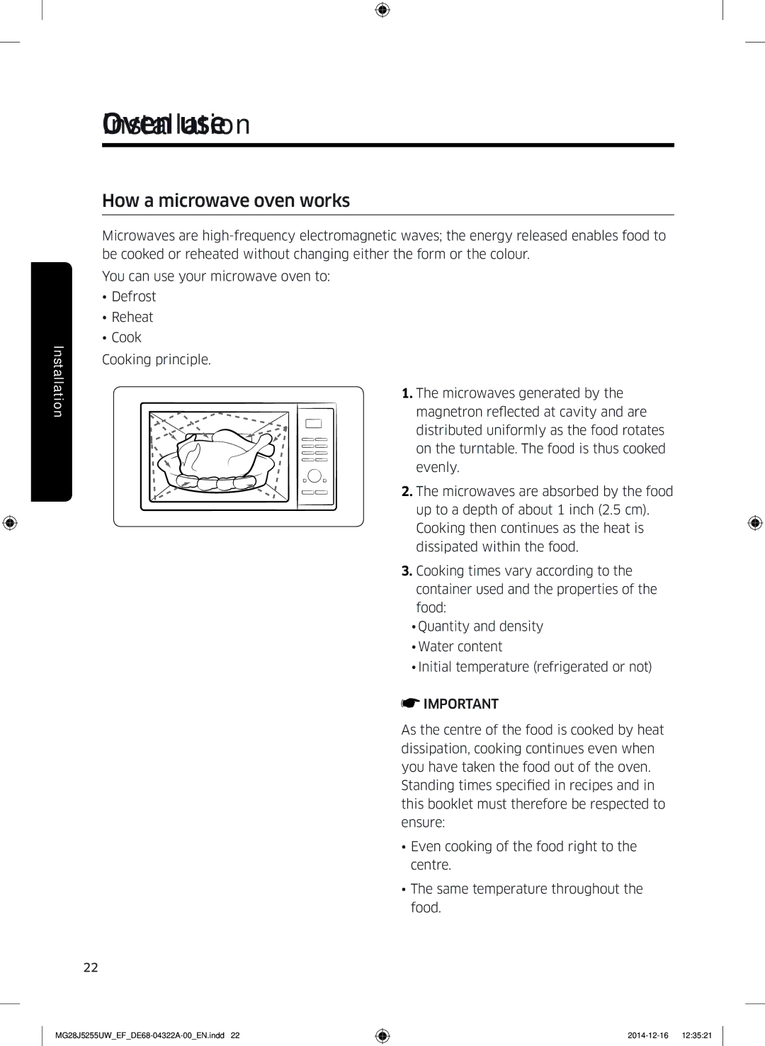 Samsung MG28J5255UW/EF manual Oven use, How a microwave oven works 