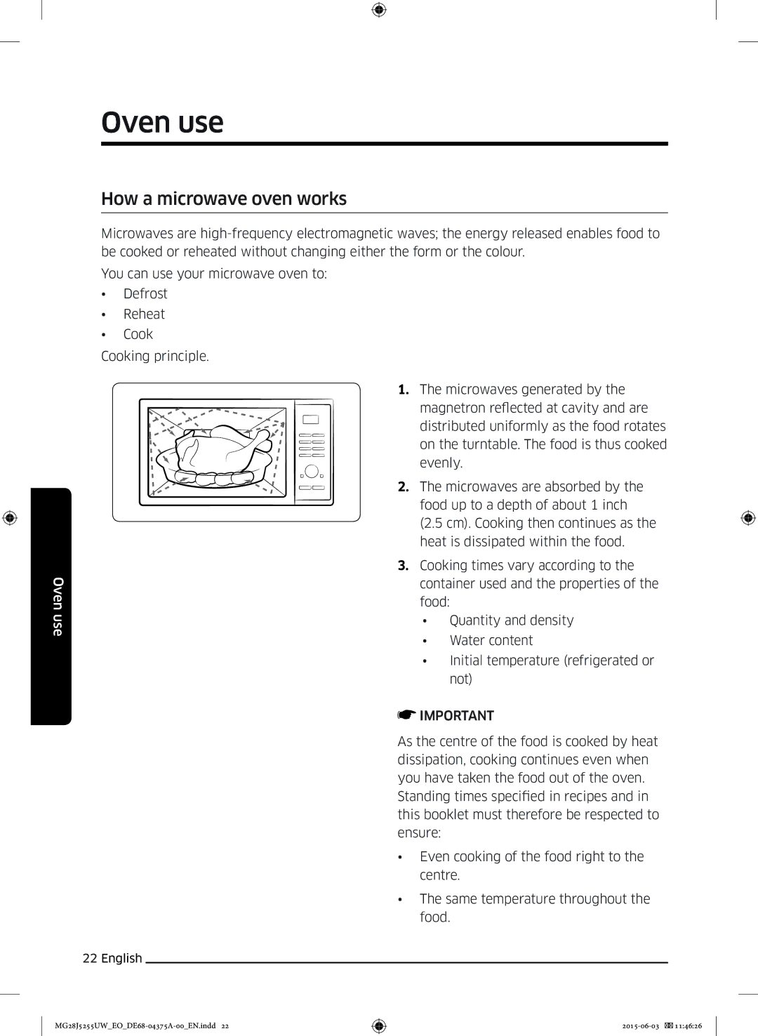 Samsung MG28J5255UW/ET, MG28J5255UW/EO manual Oven use, How a microwave oven works 