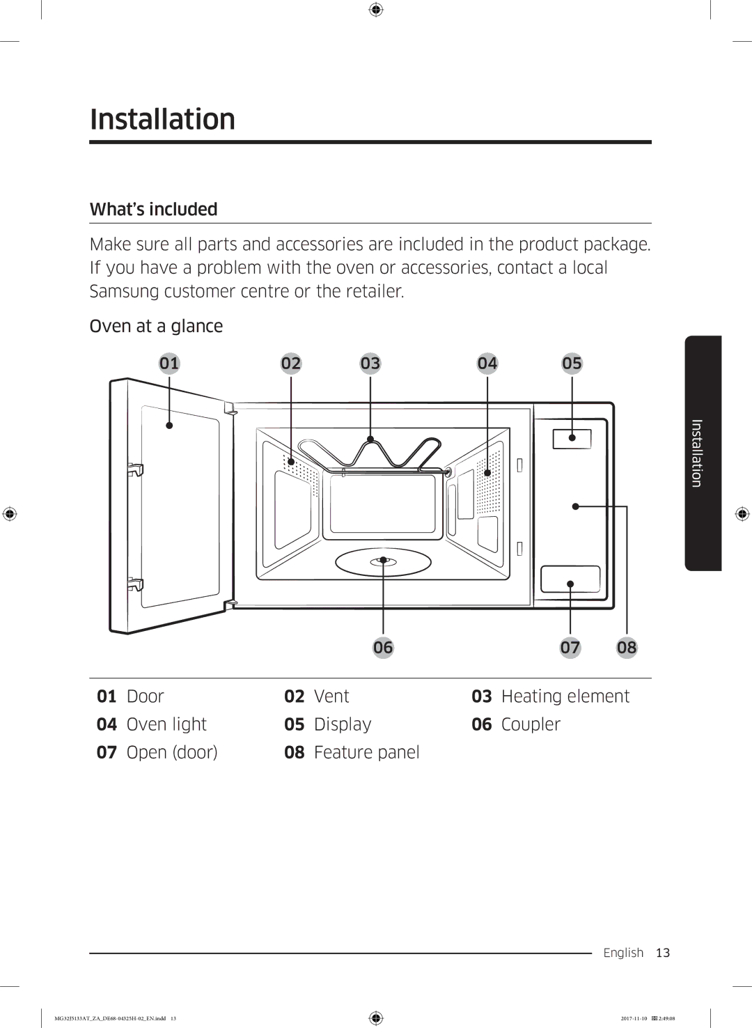 Samsung MG32J5133AT/ZA manual Installation 