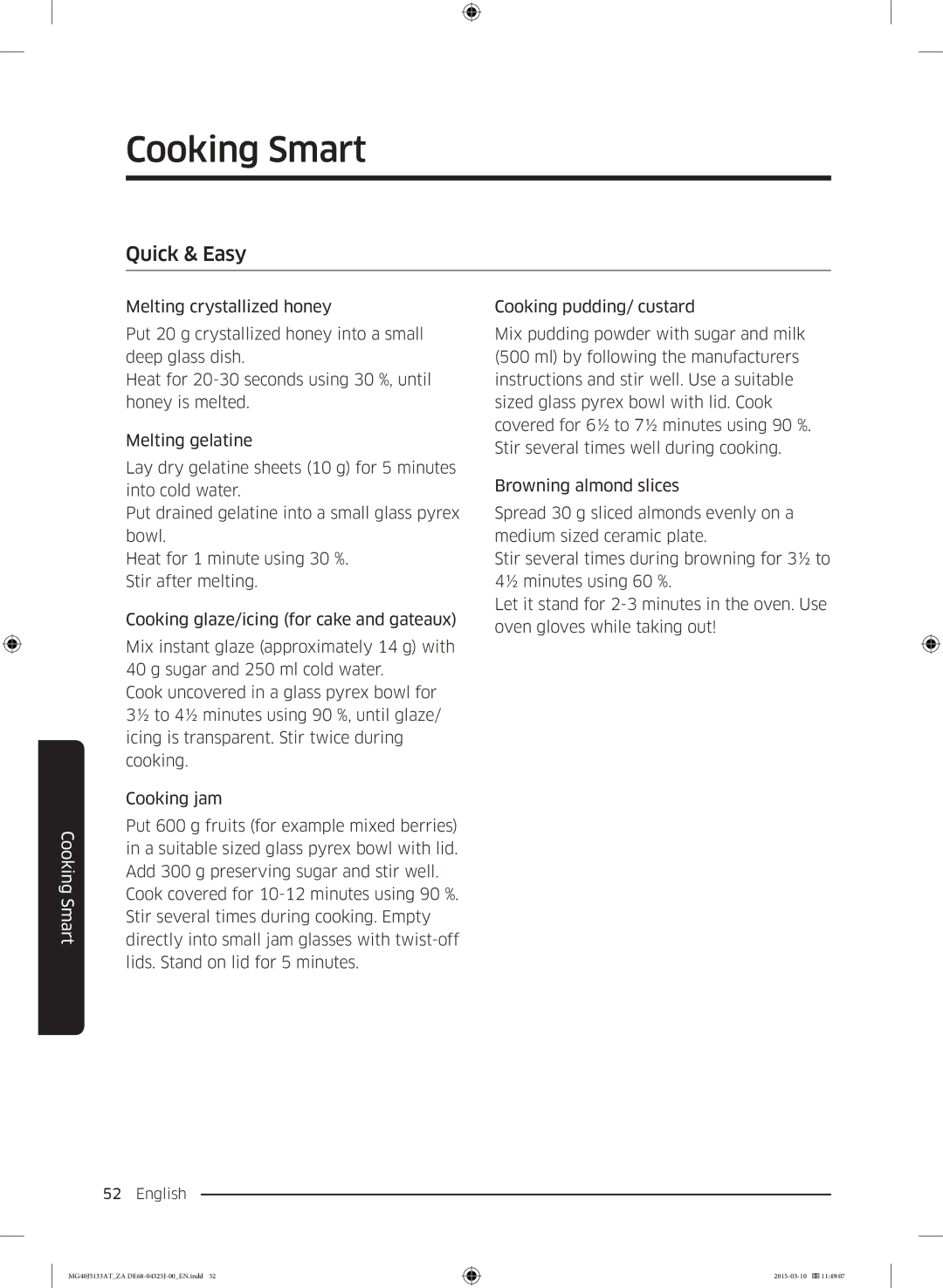 Samsung MG40J5133AT/ZA manual Quick & Easy 