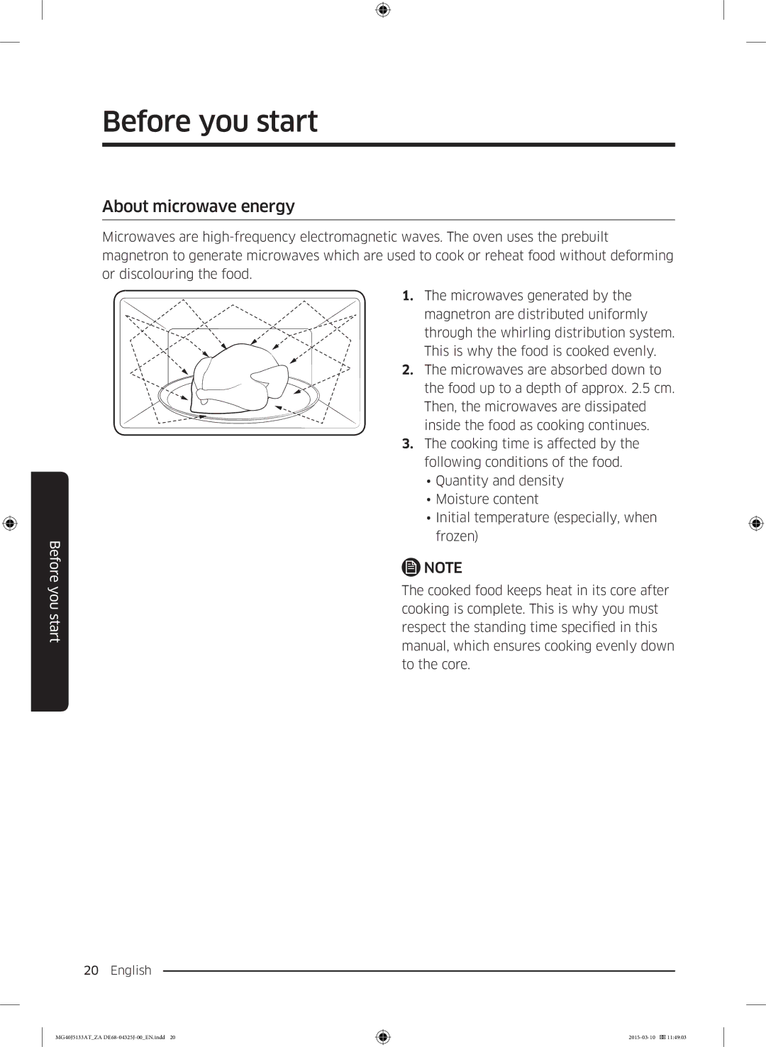 Samsung MG40J5133AT/ZA manual About microwave energy 