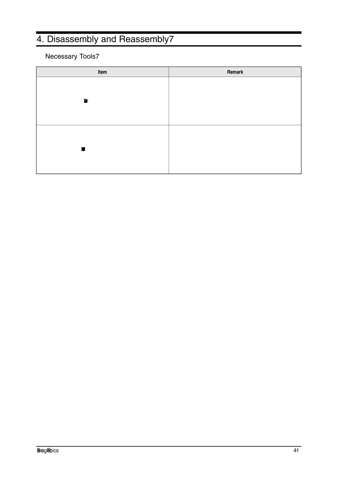 Samsung MH026FNCA service manual Disassembly and Reassembly, Necessary Tools 