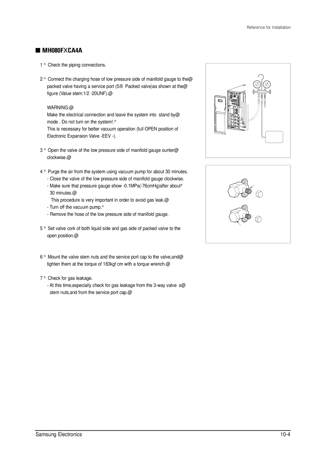 Samsung MH026FNCA service manual MH080FXCA4A 