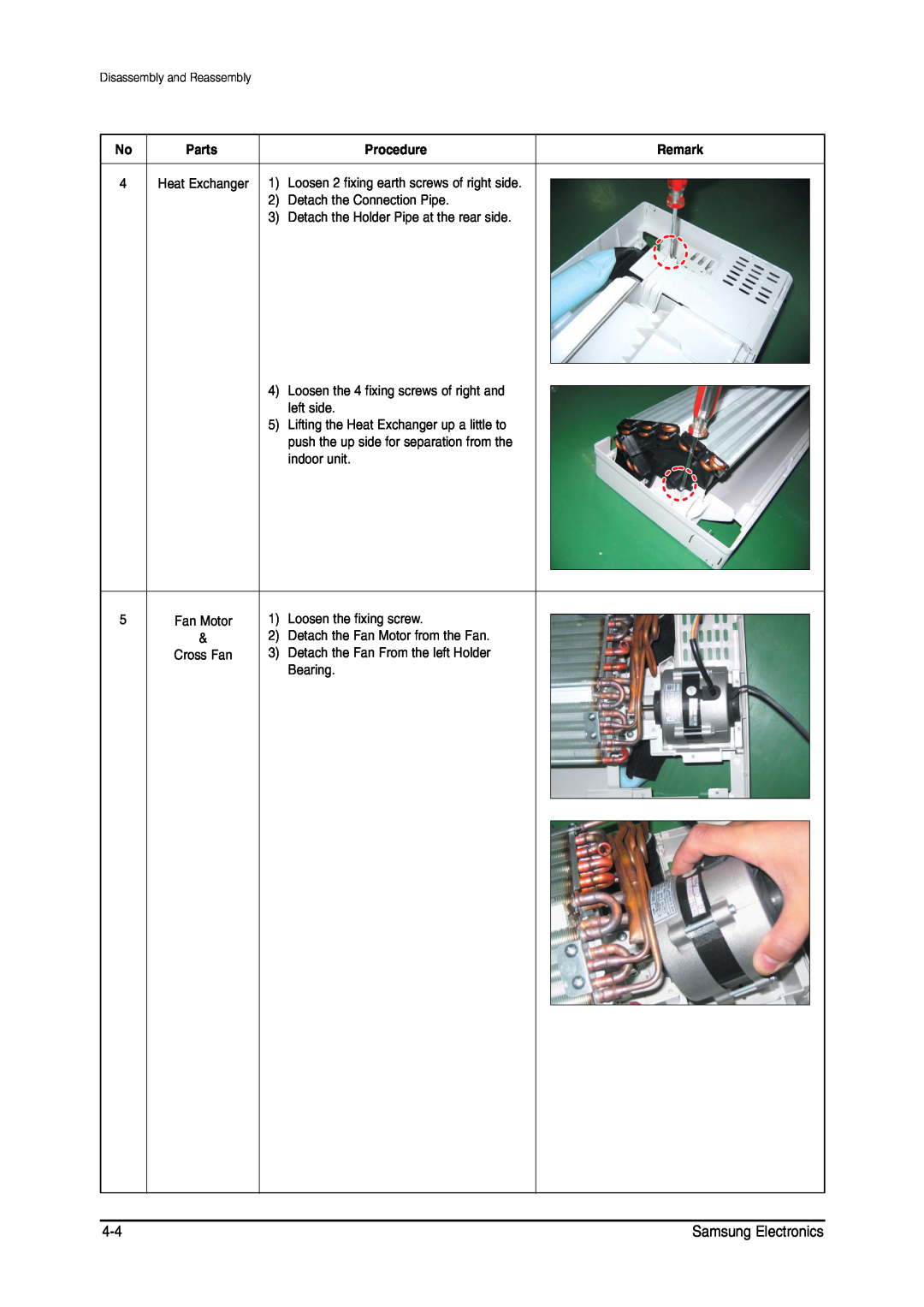 Samsung MH026FNCA service manual Parts, Procedure, Remark 
