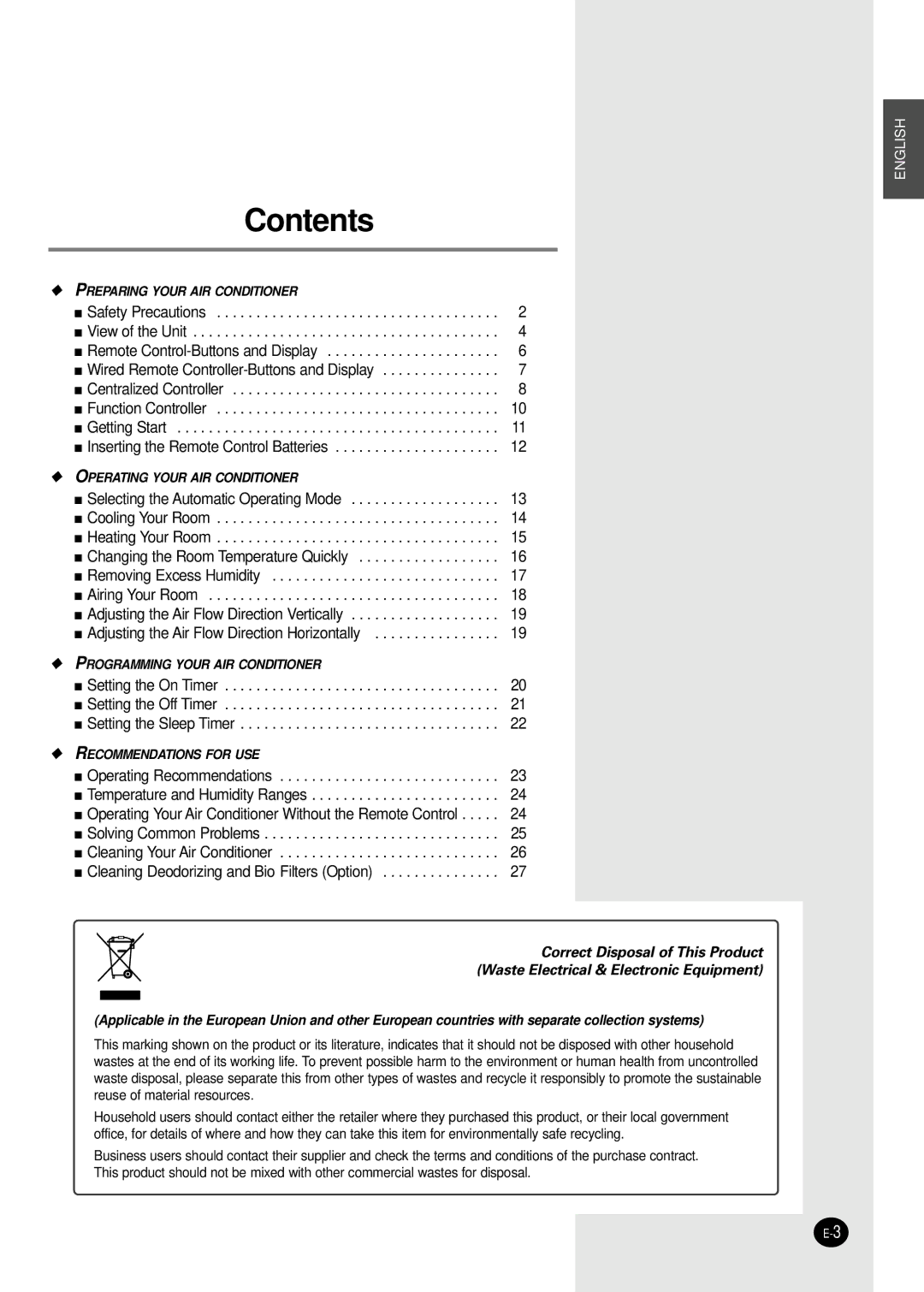 Samsung MH020FPEA, MH052FPEA1, MH026FPEA, MH035FPEA, MH023FPEA user manual Contents 