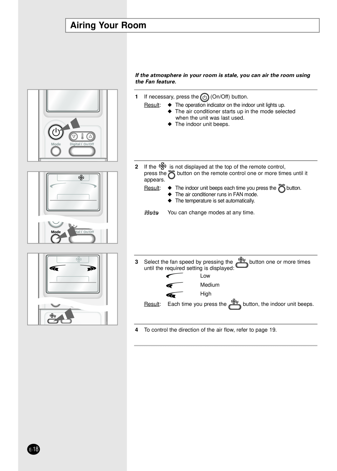 Samsung MH020FPEA, MH052FPEA1, MH026FPEA, MH035FPEA, MH023FPEA user manual Airing Your Room 