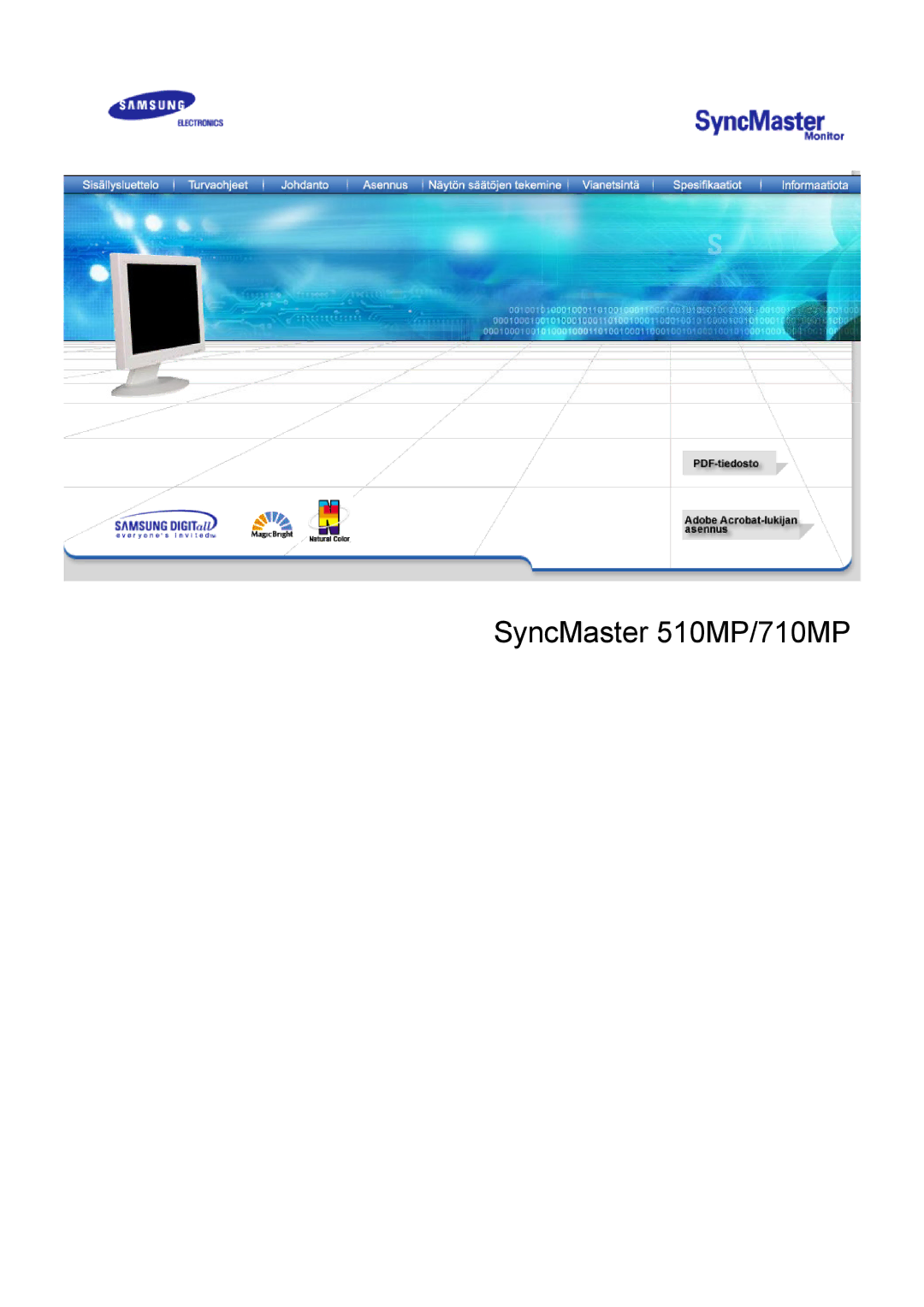 Samsung LS17MHASSZ/EDC, MH15ASSS/EDC, MH17ASSS/EDC manual SyncMaster 510MP/710MP 