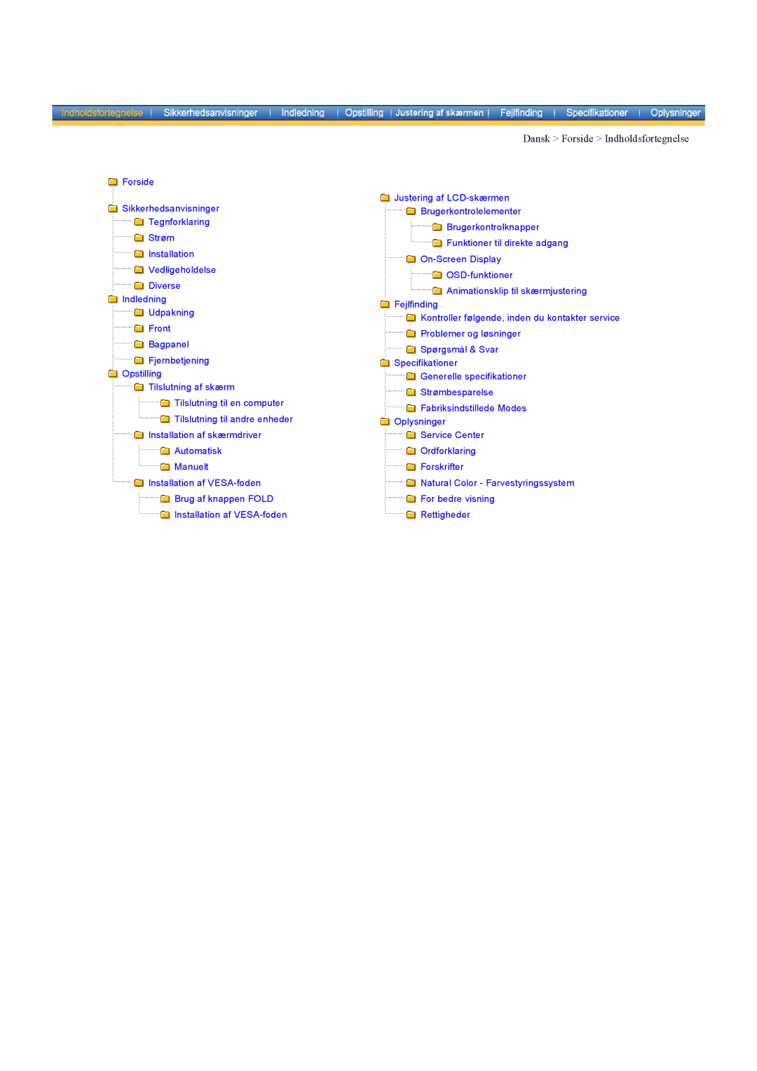 Samsung MH17ASSS/EDC, MH15ASSS/EDC, LS17MHASSZ/EDC manual Dansk Forside Indholdsfortegnelse 