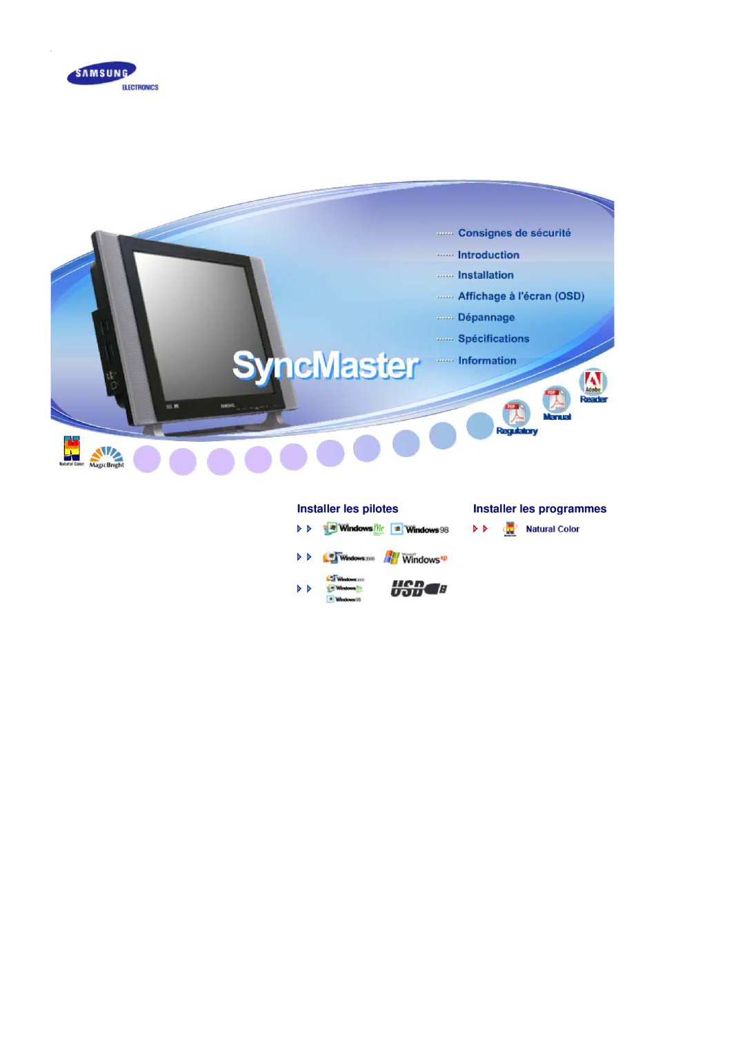 Samsung MH17FSSS/EDC, MH17FSSSU/EDC manual Installer les pilotes 