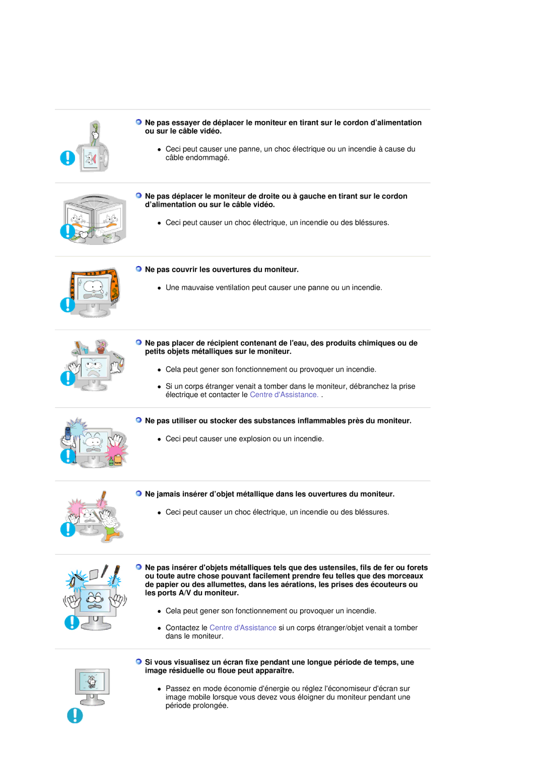 Samsung MH17FSSSU/EDC, MH17FSSS/EDC manual Ne pas couvrir les ouvertures du moniteur 