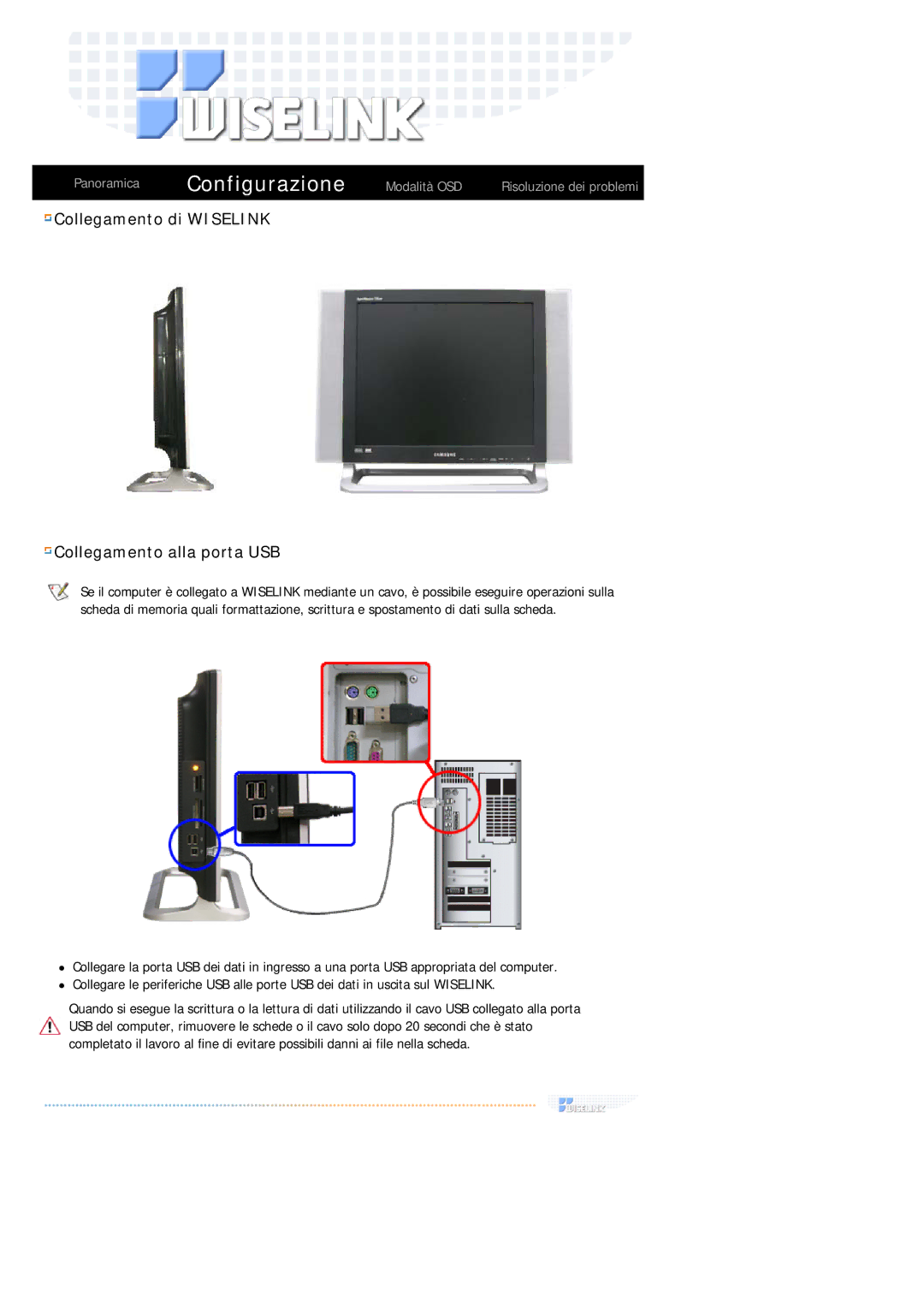 Samsung MH17FSSS/EDC, MH17FSSSU/EDC manual Configurazione 