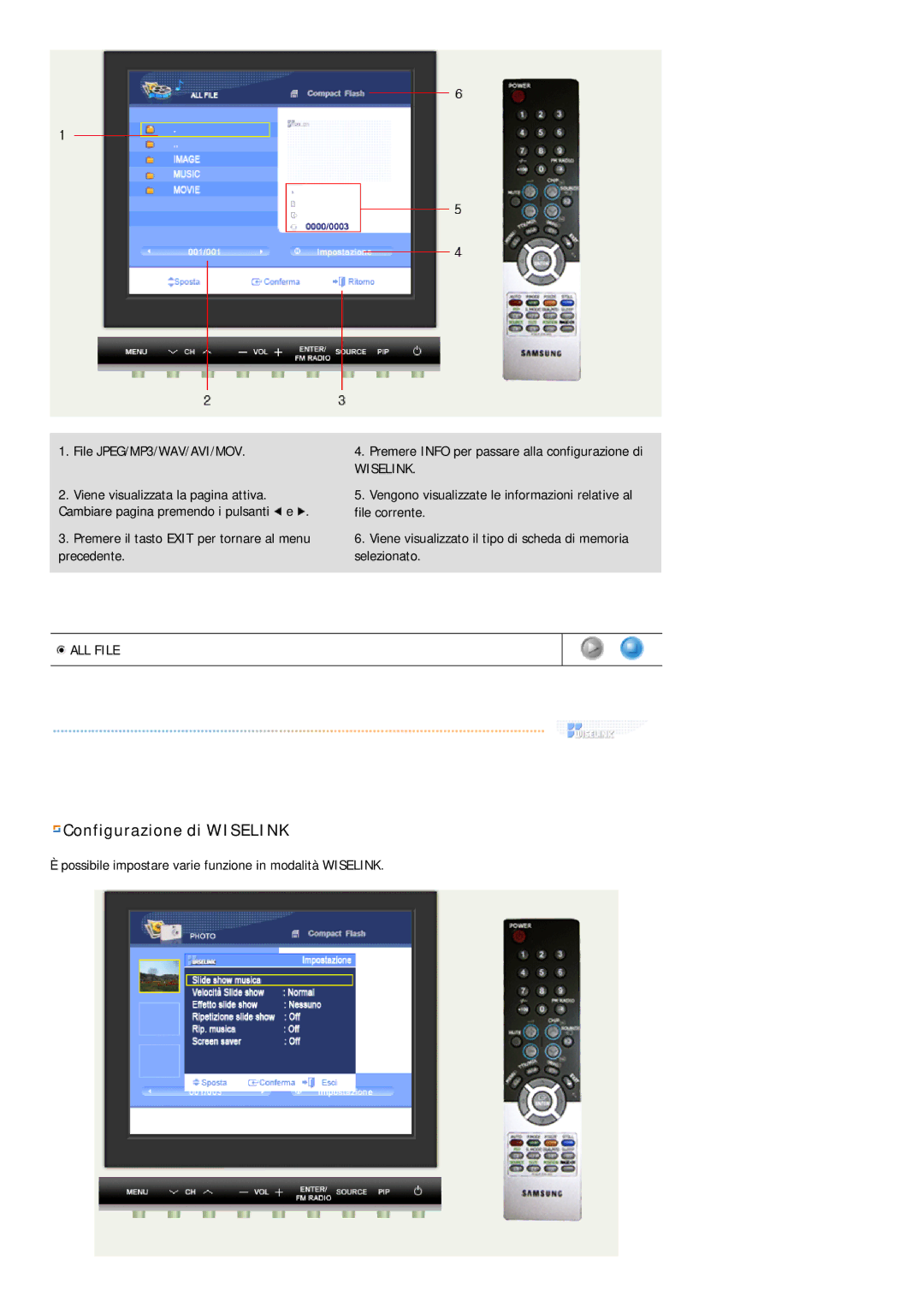 Samsung MH17FSSSU/EDC, MH17FSSS/EDC manual Configurazione di Wiselink 