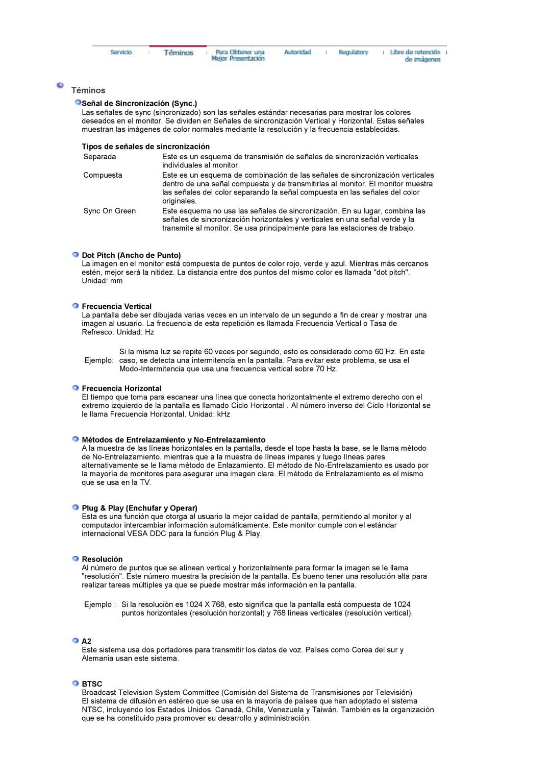 Samsung MH17FSSS/EDC, MH17FSSSU/EDC manual Téminos, Btsc 