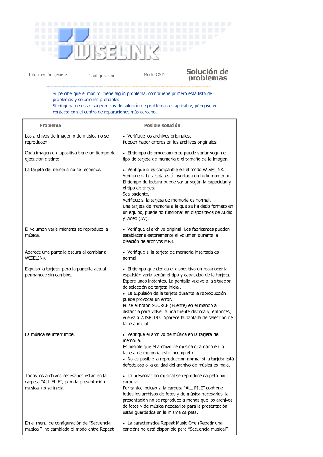 Samsung MH17FSSSU/EDC, MH17FSSS/EDC manual Solución de problemas 