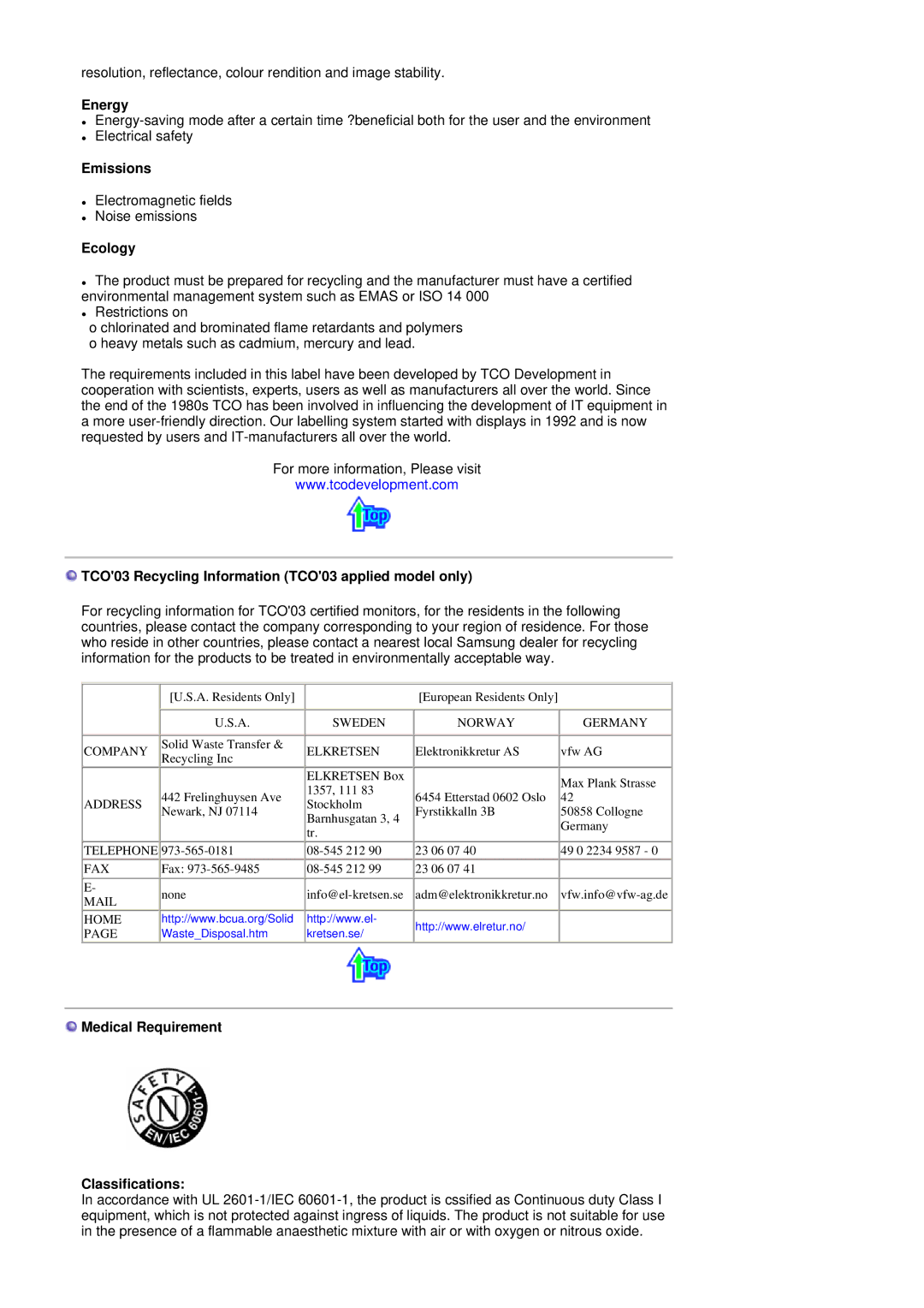 Samsung MH17FSSSU/EDC, MH17FSSS/EDC manual Emissions 