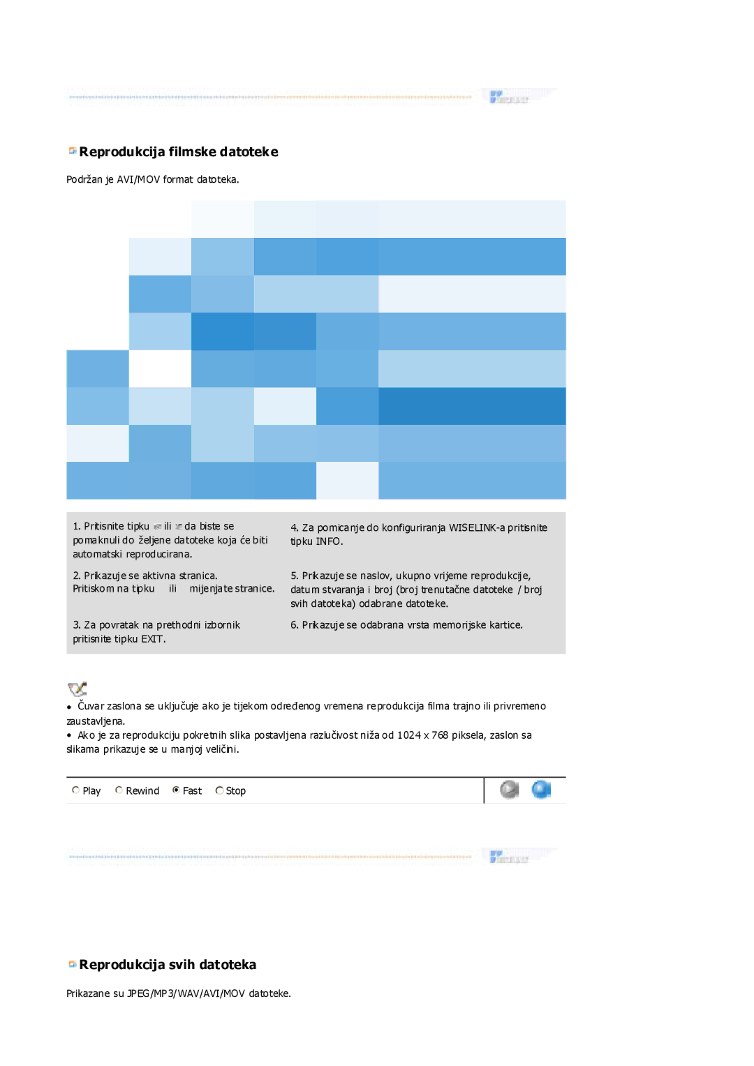 Samsung MH17FSSS/EDC, MH17FSSSU/EDC manual Reprodukcija filmske datoteke 