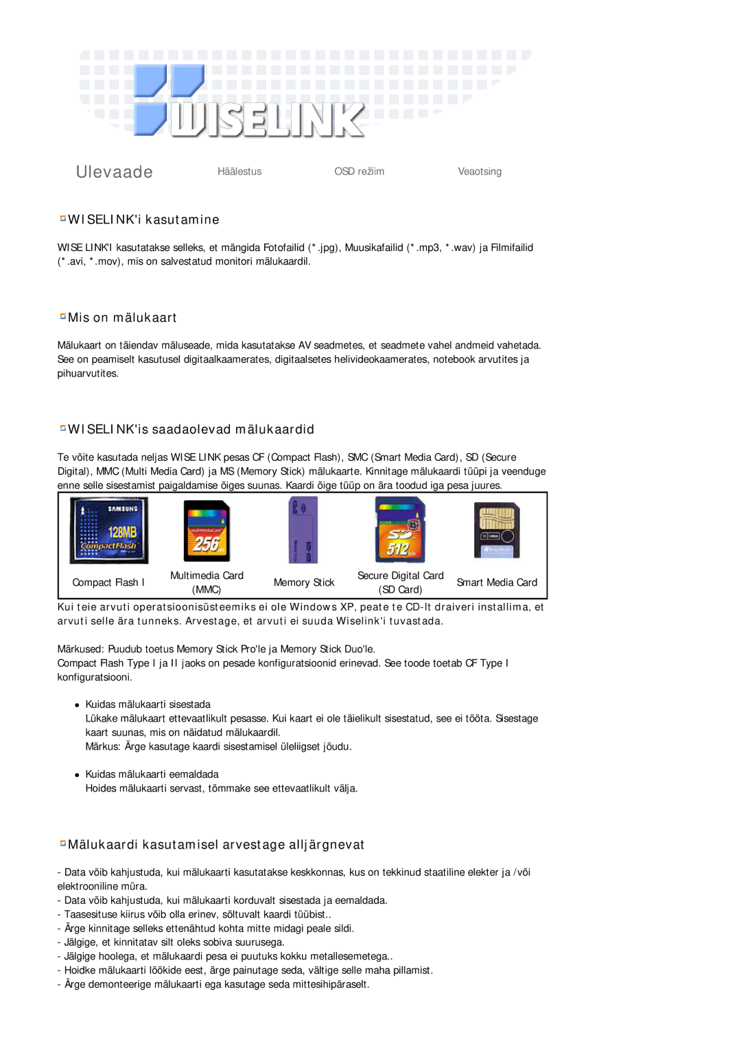 Samsung MH17FSSSU/EDC manual Ülevaade 