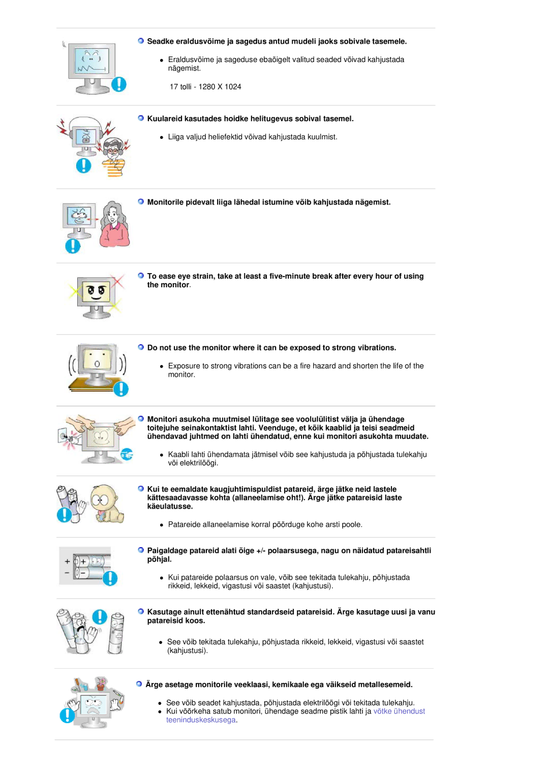 Samsung MH17FSSSU/EDC manual Kuulareid kasutades hoidke helitugevus sobival tasemel 