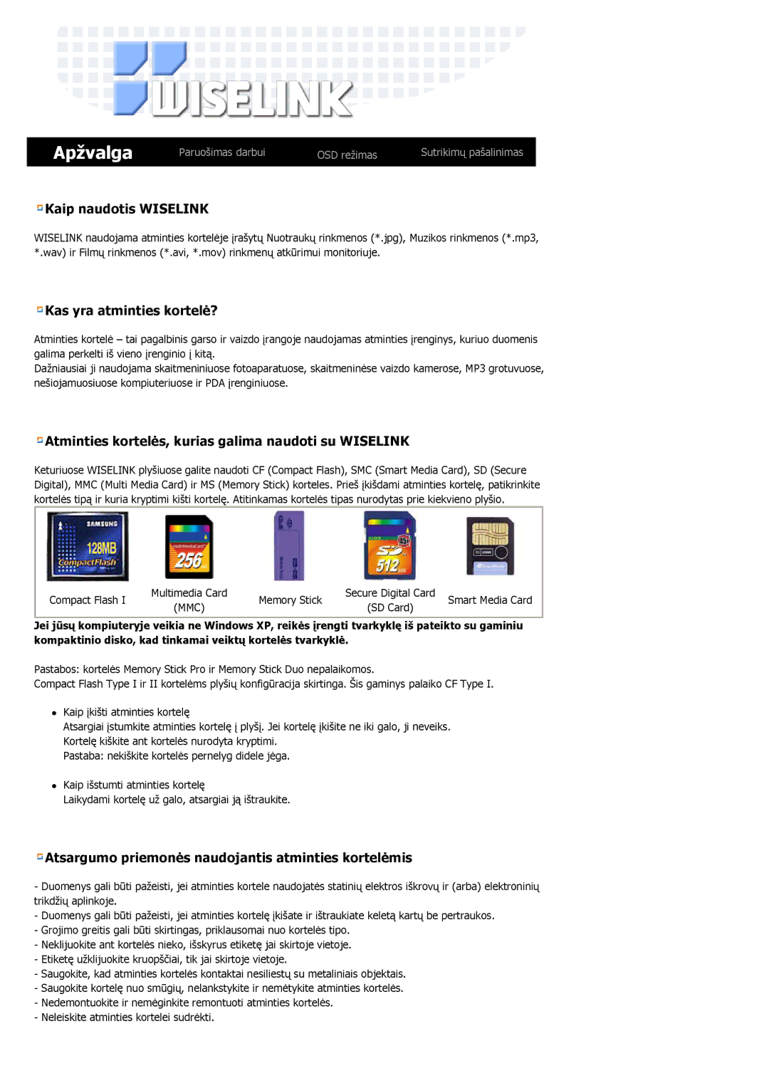 Samsung MH17FSSSU/EDC manual Apžvalga 