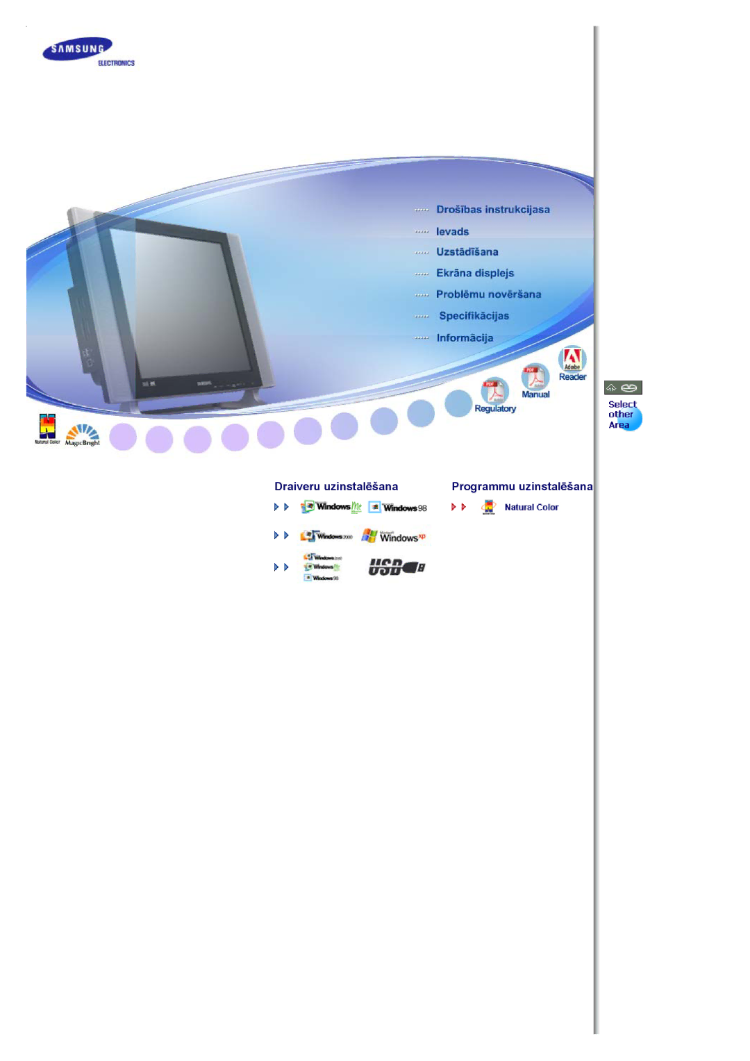 Samsung MH17FSSS/EDC, MH17FSSSU/EDC manual Instalacija upravljaþkih programa Instalacija programa 