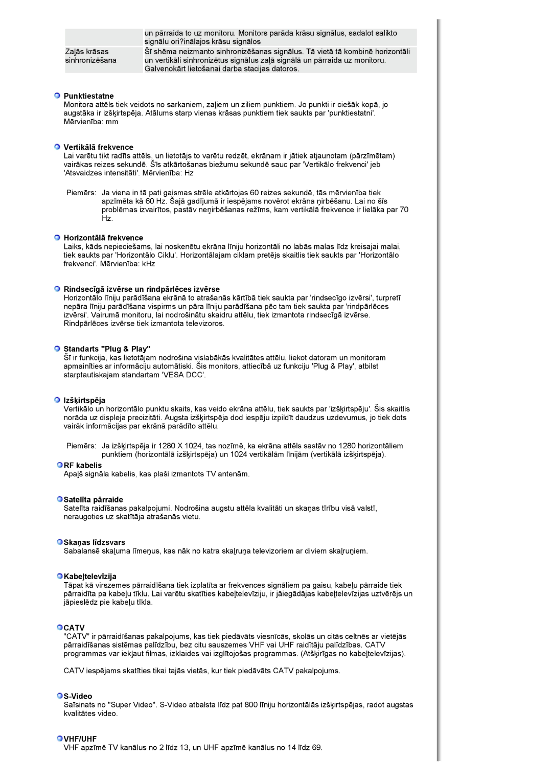 Samsung MH17FSSSU/EDC manual Catv, Vhf/Uhf 