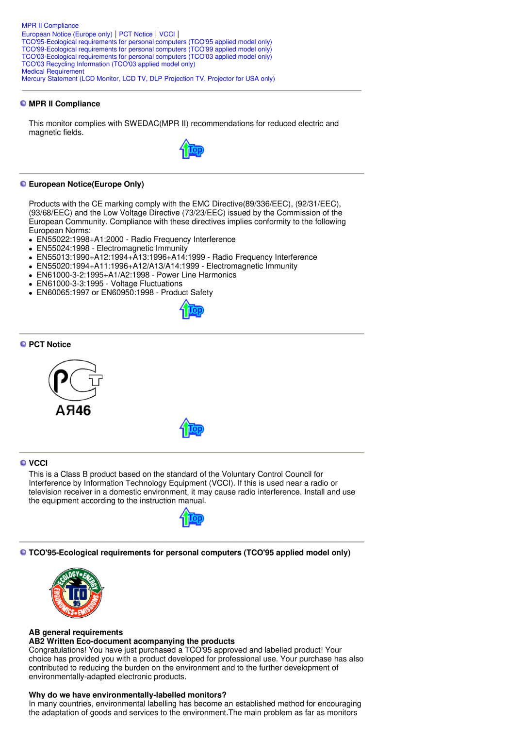 Samsung MH17FSSSU/EDC manual MPR II Compliance, European NoticeEurope Only, PCT Notice 