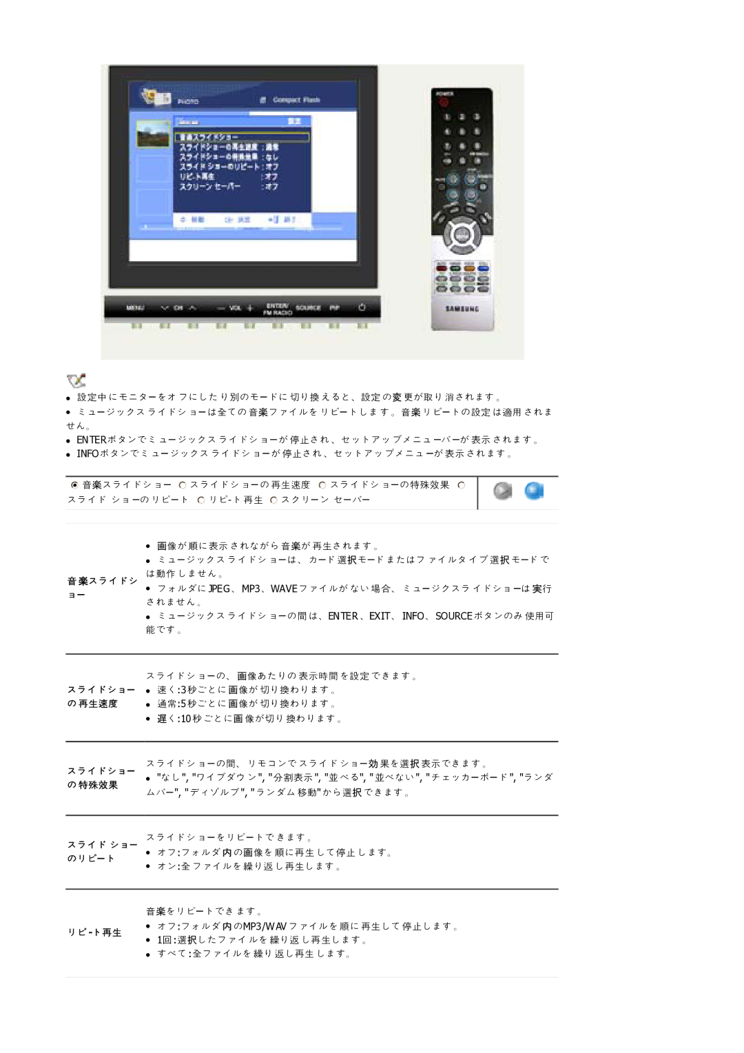 Samsung MH17FSSSU/XSJ, LS17MHFSSY/XSJ, MH17FSSSA/XSJ manual Enter Info Jpeg MP3 Wave Enter Exit Info Source MP3/WAV 