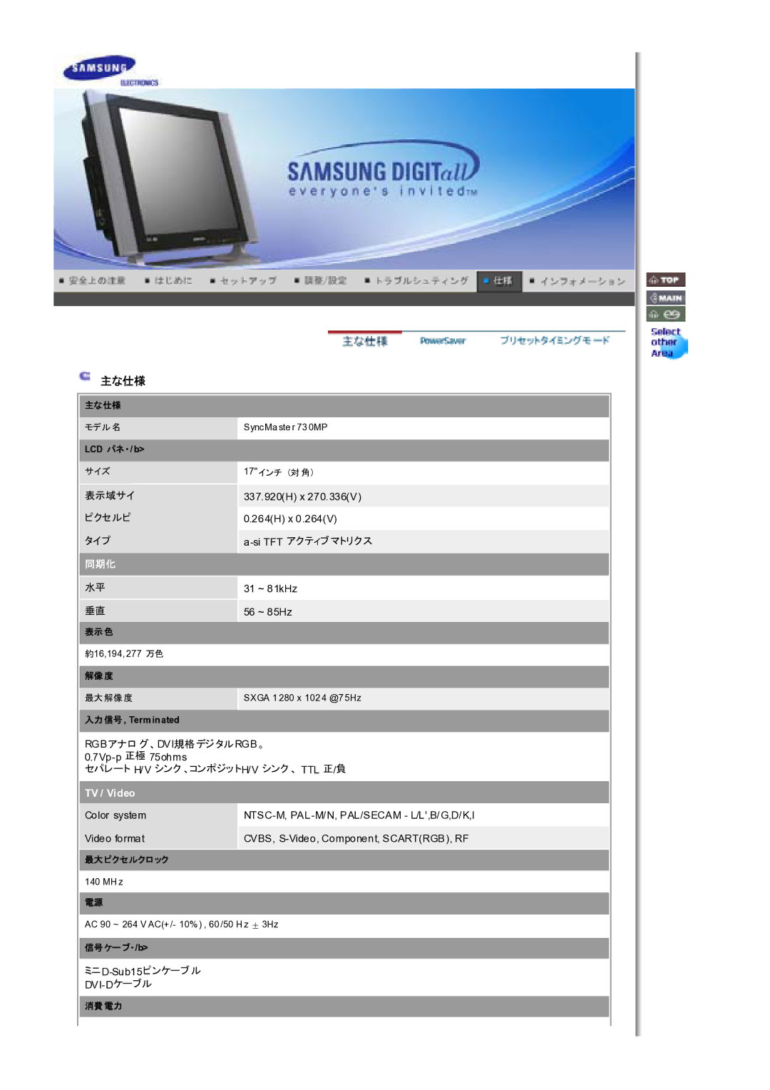 Samsung MH17FSSSU/XSJ, LS17MHFSSY/XSJ, MH17FSSSA/XSJ manual TV / Video 