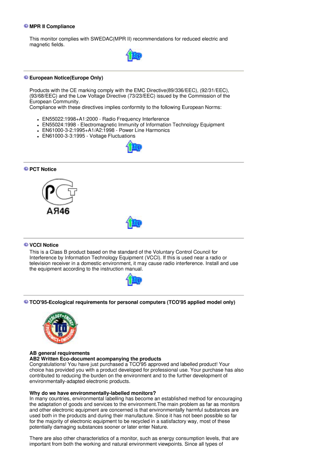 Samsung MH17ASSS/ILC MPR II Compliance, European NoticeEurope Only, Why do we have environmentally-labelled monitors? 