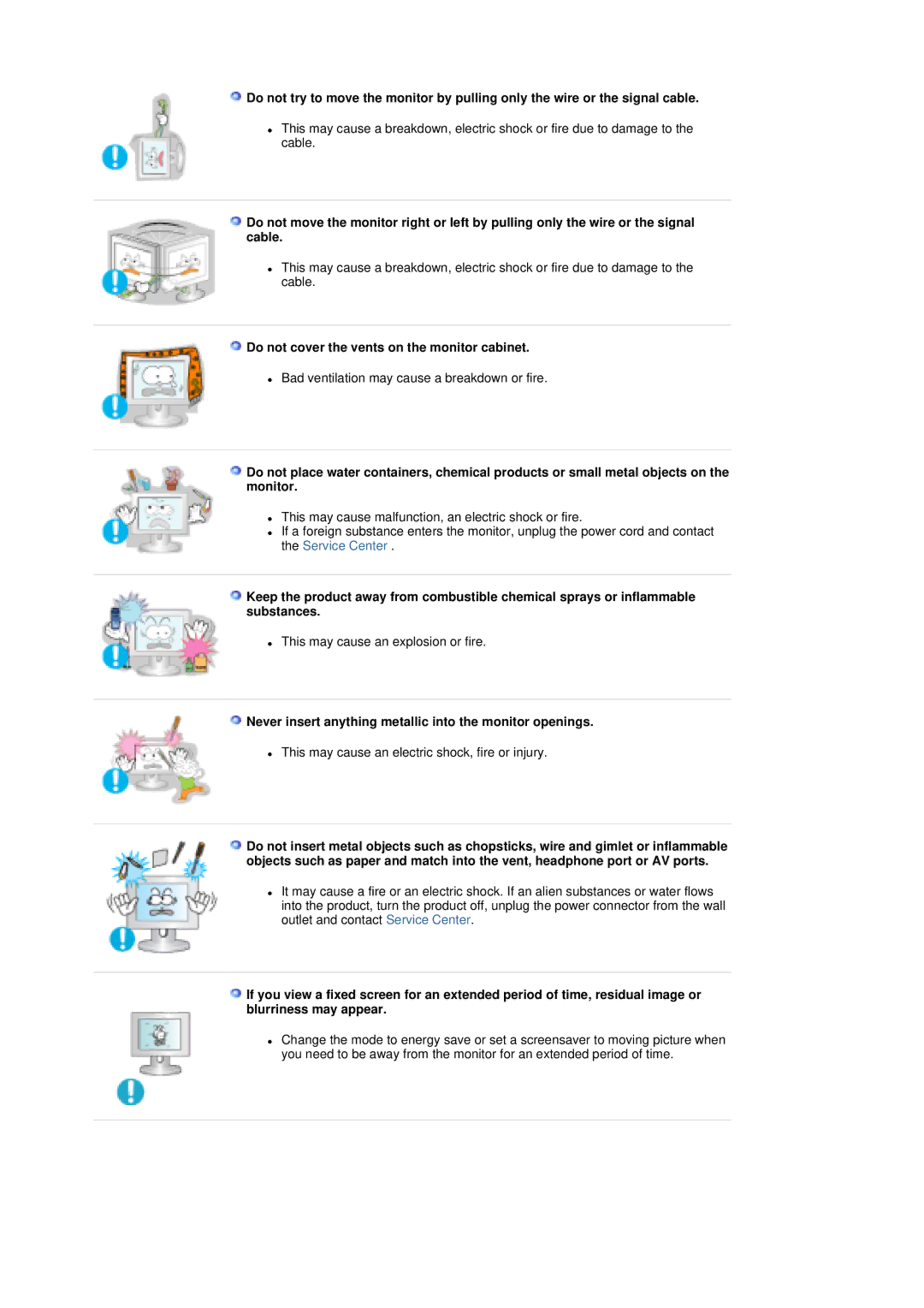 Samsung MH17ESSS/XSF, MH17JSSS/XSJ, LS17MHASSZ/EDC, MH17ASSS/EDC, MH17ASSS/XSG Do not cover the vents on the monitor cabinet 