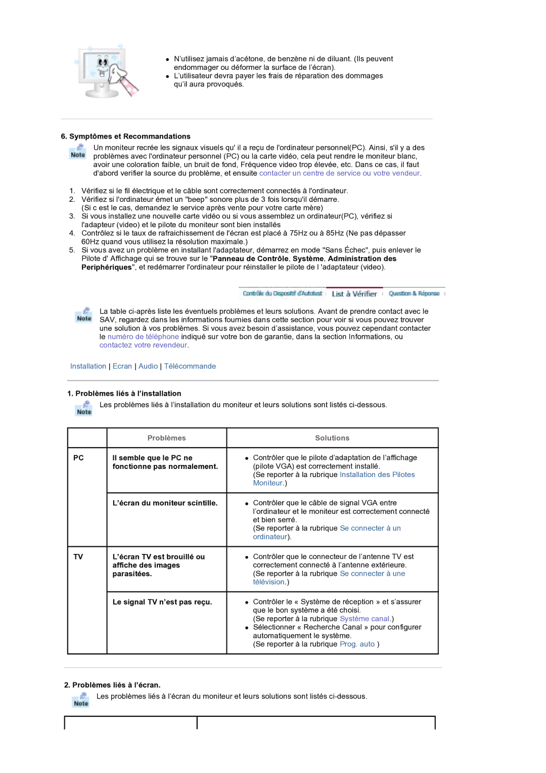 Samsung MH17WSSS/EDC manual Problèmes, Solutions 