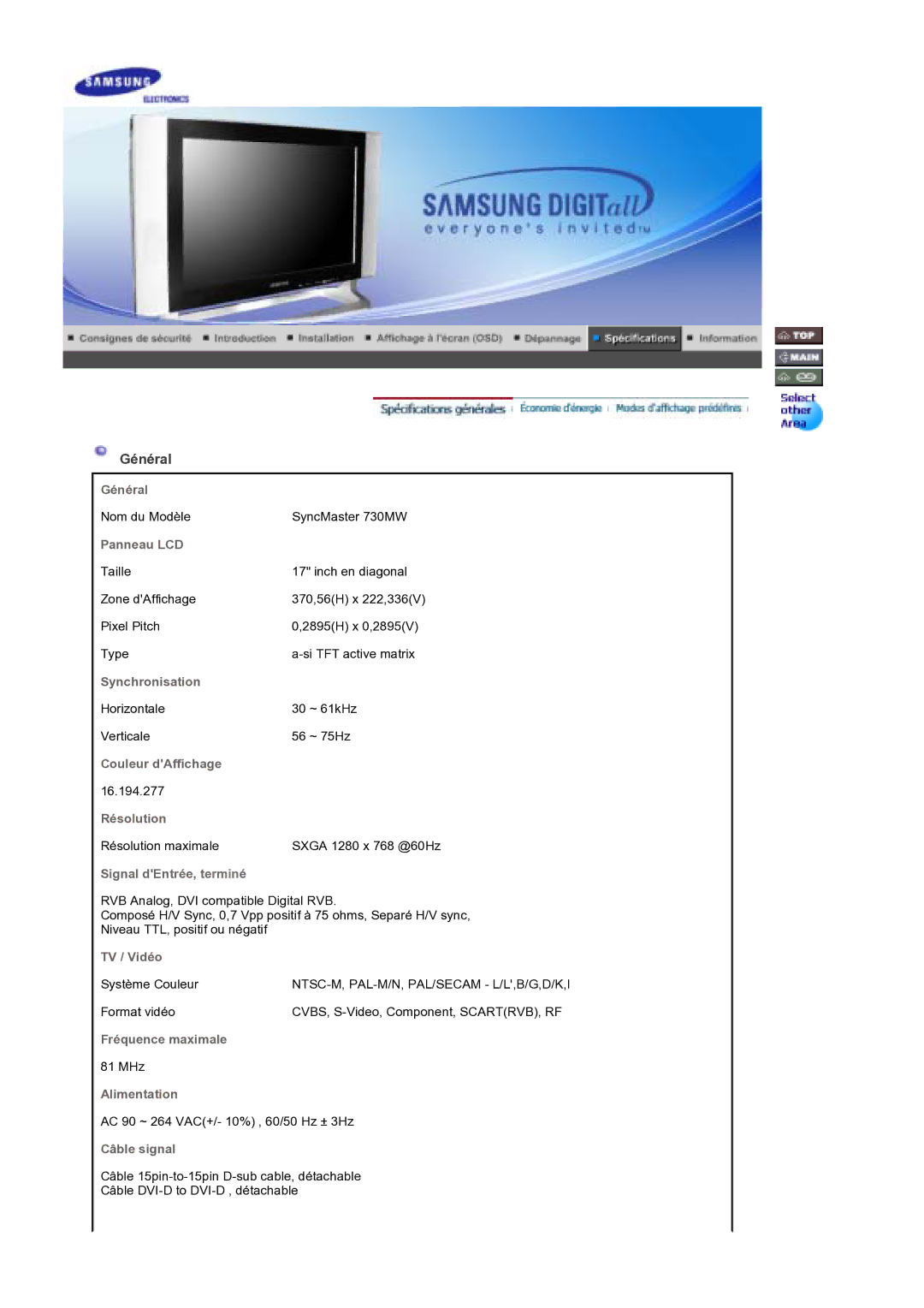 Samsung MH17WSSS/EDC manual Général 