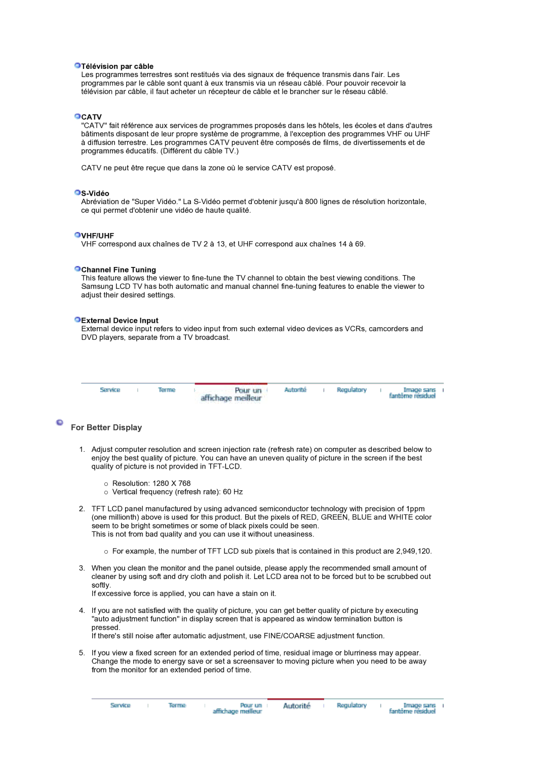 Samsung MH17WSSS/EDC manual For Better Display, Catv, Vhf/Uhf 