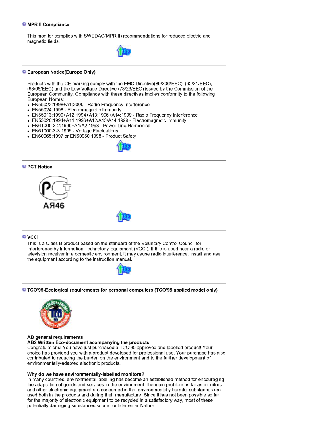 Samsung MH17WSSS/EDC manual MPR II Compliance, European NoticeEurope Only, PCT Notice 