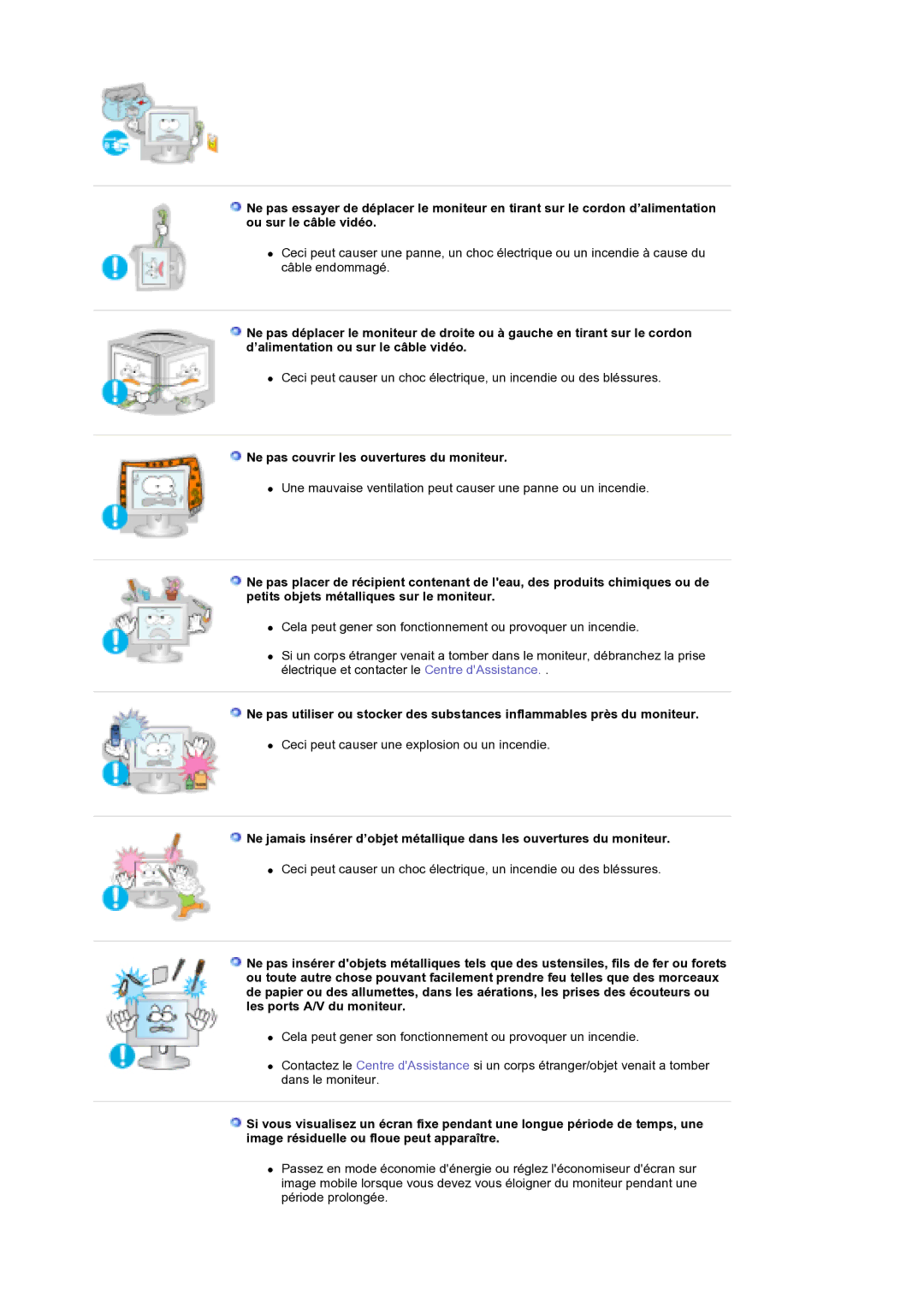 Samsung MH17WSSS/EDC manual Ne pas couvrir les ouvertures du moniteur 