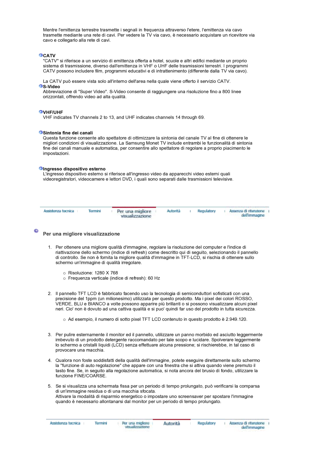 Samsung MH17WSSS/EDC manual Per una migliore visualizzazione 