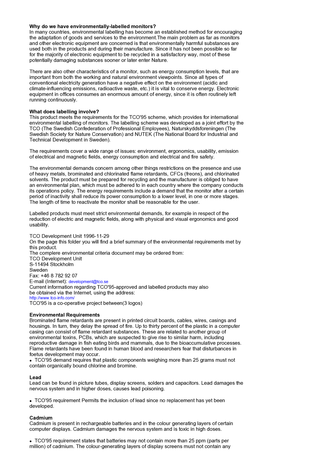 Samsung MH17WSSS/EDC manual Why do we have environmentally-labelled monitors? 