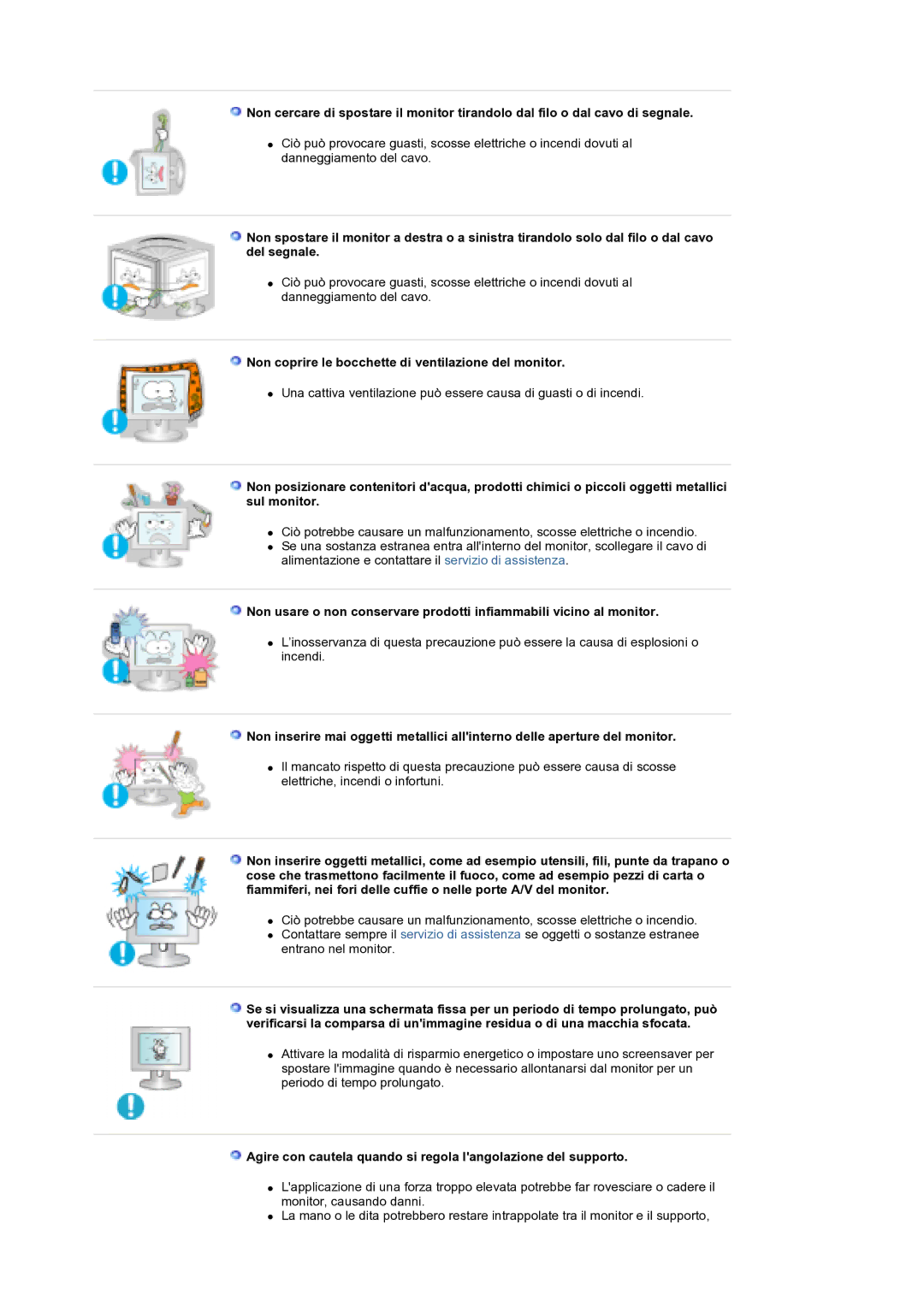 Samsung MH17WSSS/EDC manual Non coprire le bocchette di ventilazione del monitor 