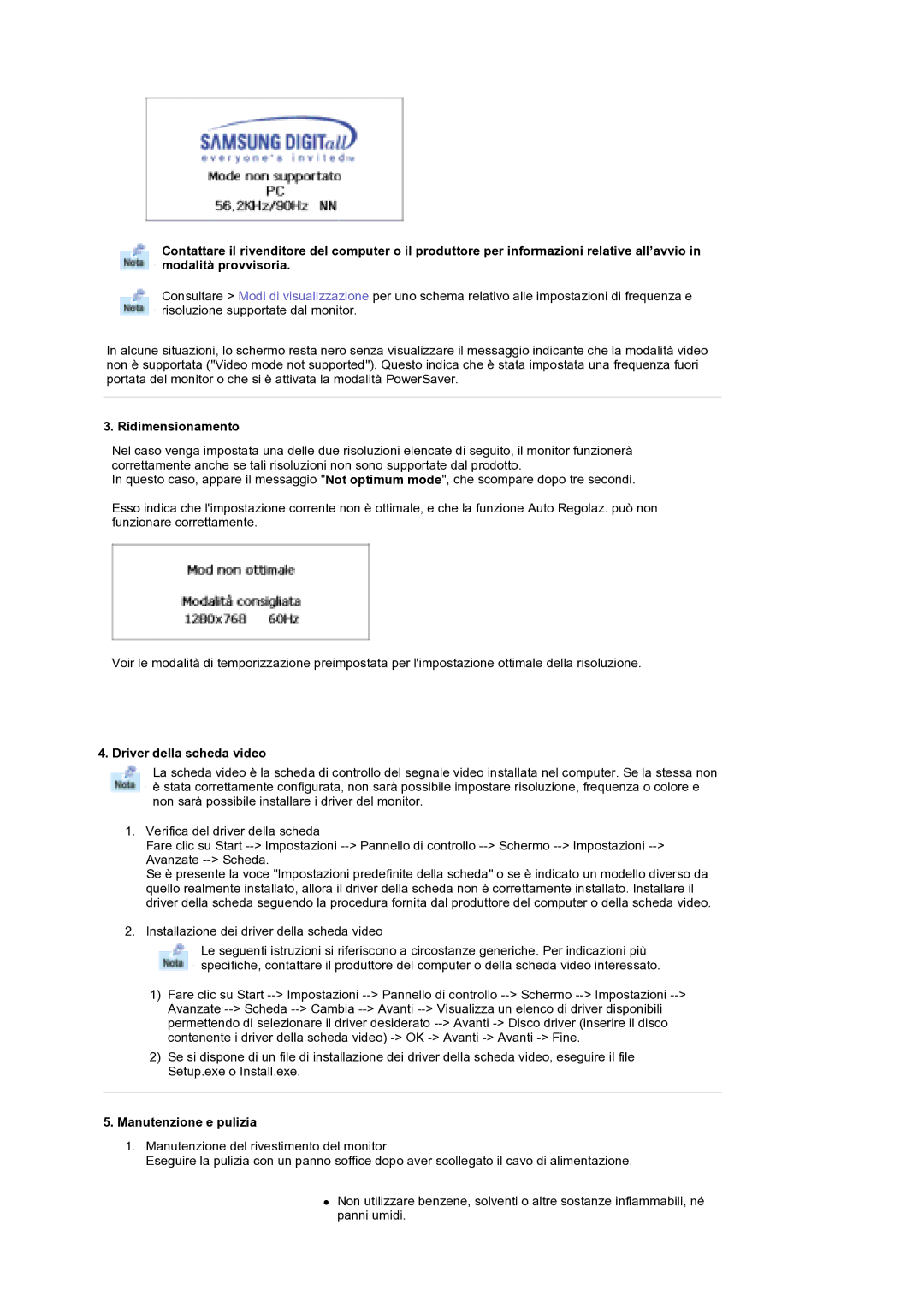 Samsung MH17WSSS/EDC manual Ridimensionamento 