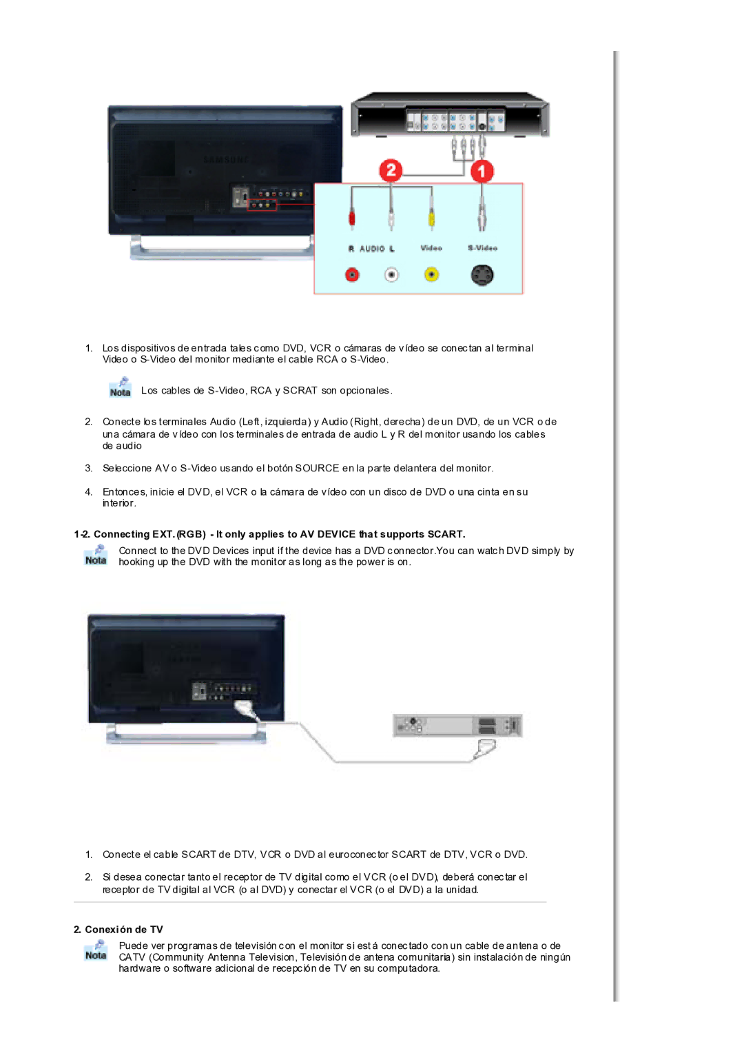 Samsung MH17WSSS/EDC manual Conexión de TV 