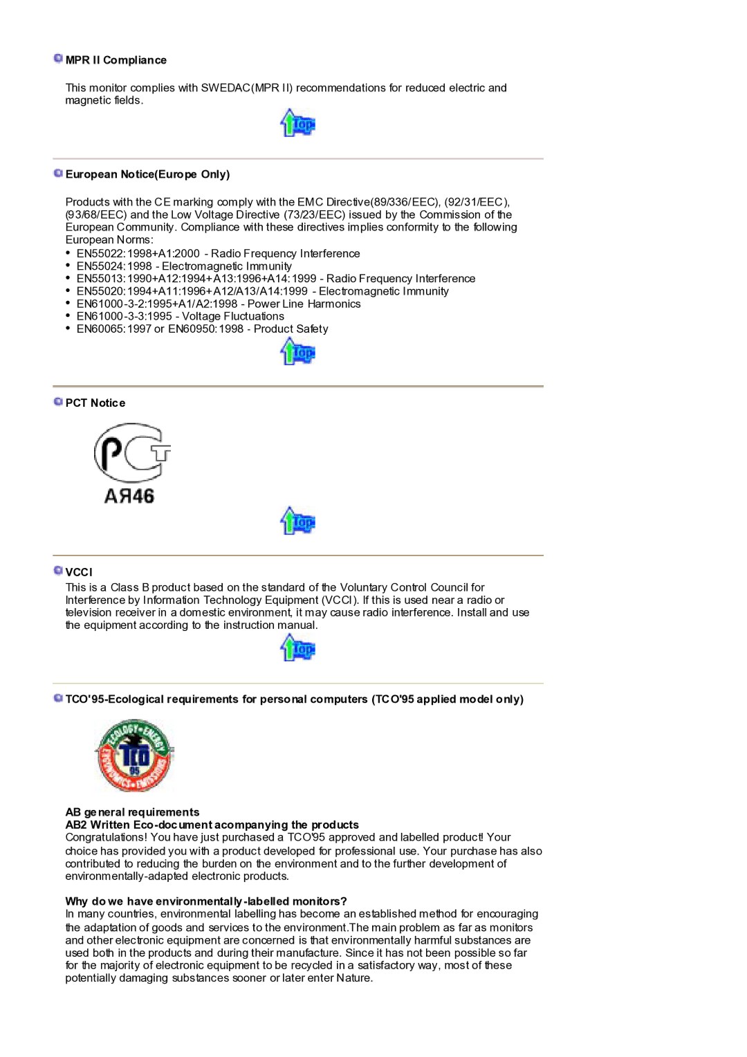 Samsung MH17WSSS/EDC manual MPR II Compliance, European NoticeEurope Only, PCT Notice 