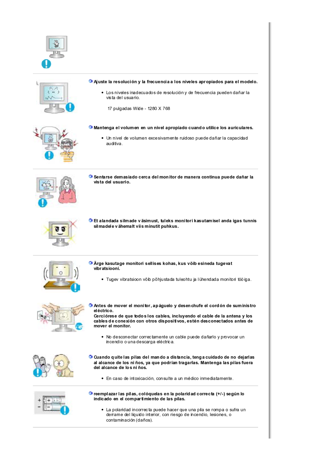 Samsung MH17WSSS/EDC manual En caso de intoxicación, consulte a un médico inmediatamente 