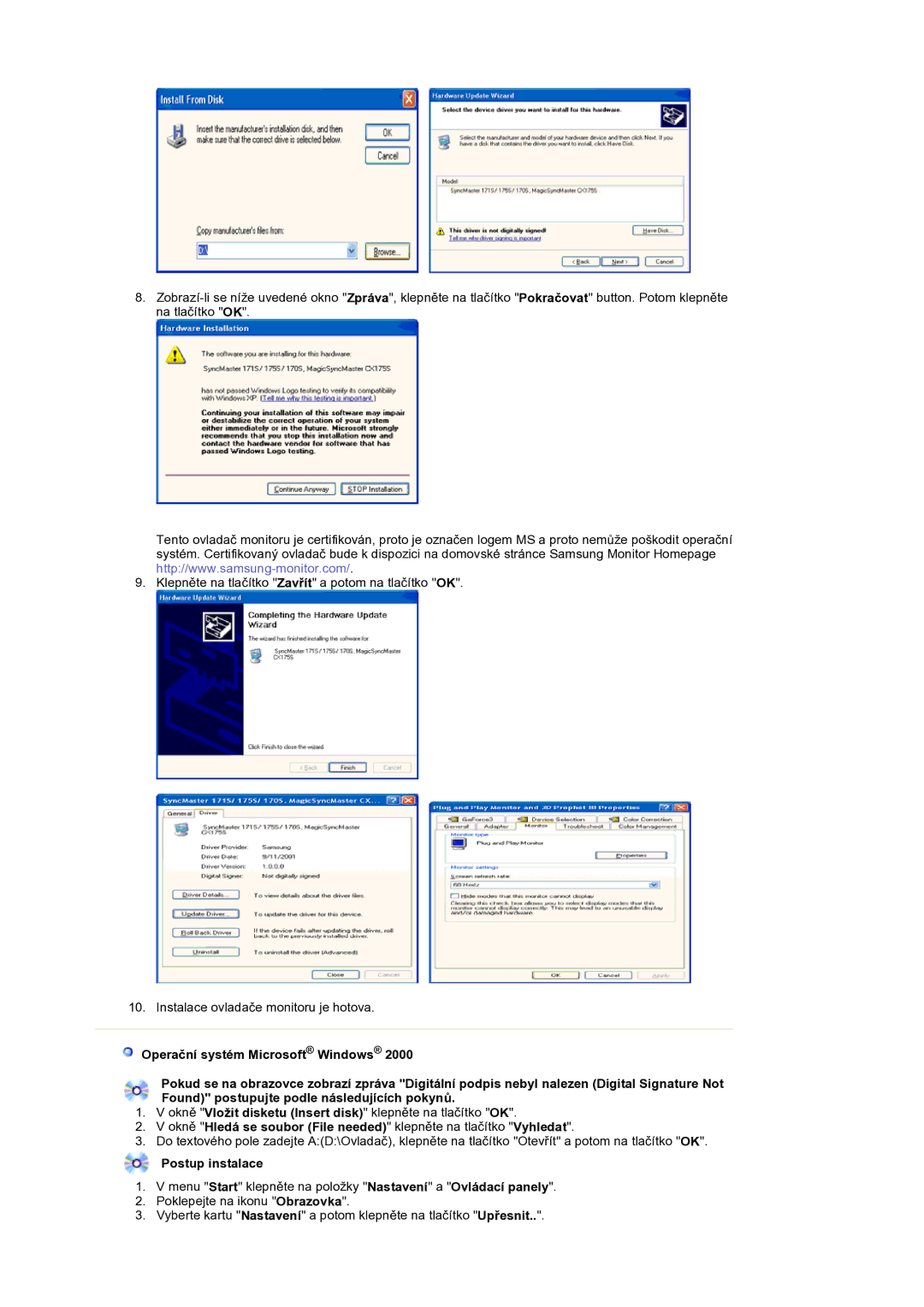 Samsung MH17WSSS/EDC manual Postup instalace 