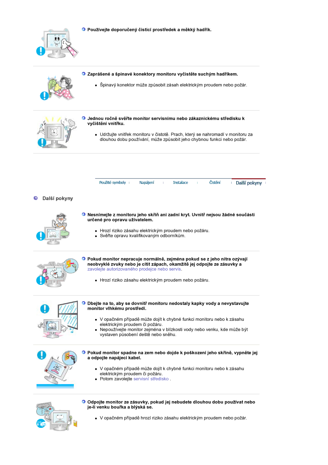 Samsung MH17WSSS/EDC manual Další pokyny 