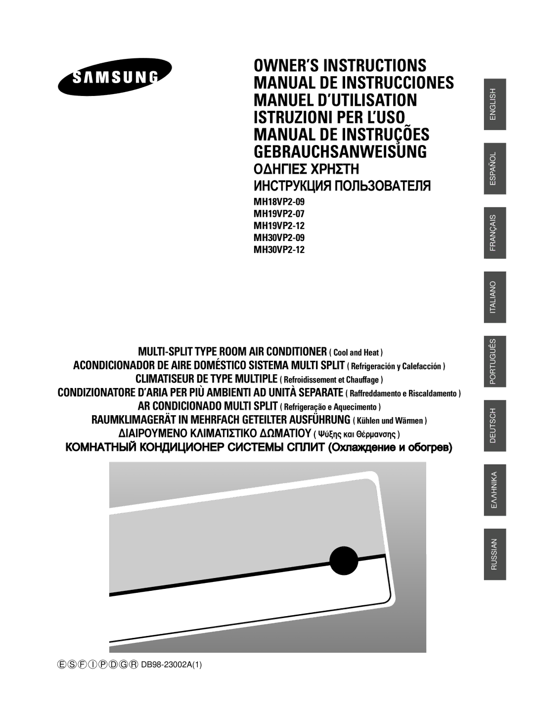 Samsung MH30VP2-09, MH30VP2-12, MH18VP2-09, MH19VP2-12, MH19VP2-07 manuel dutilisation OWNER’S Instructions 