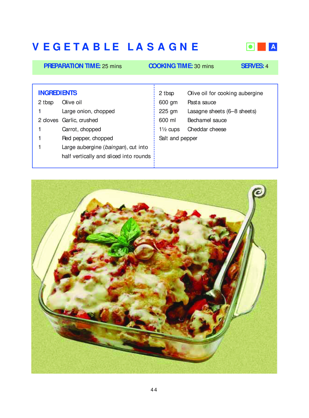 Samsung Microwave Oven warranty Vegetable Lasagne 