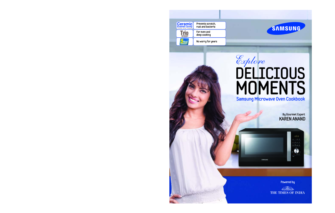 Samsung warranty Samsung Microwave Oven Cookbook, Moments, Delicious, Explore, Trio, Karen Anand, Ceramic, Powered by 
