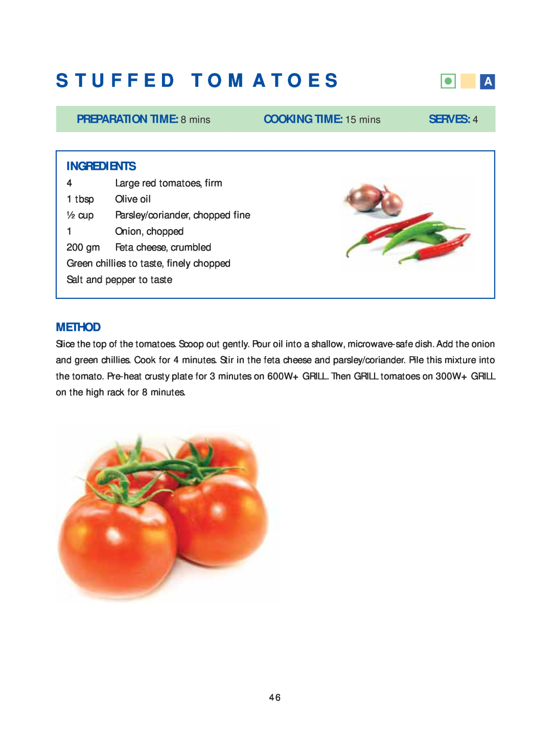 Samsung Microwave Oven warranty Stuffed Tomatoes 